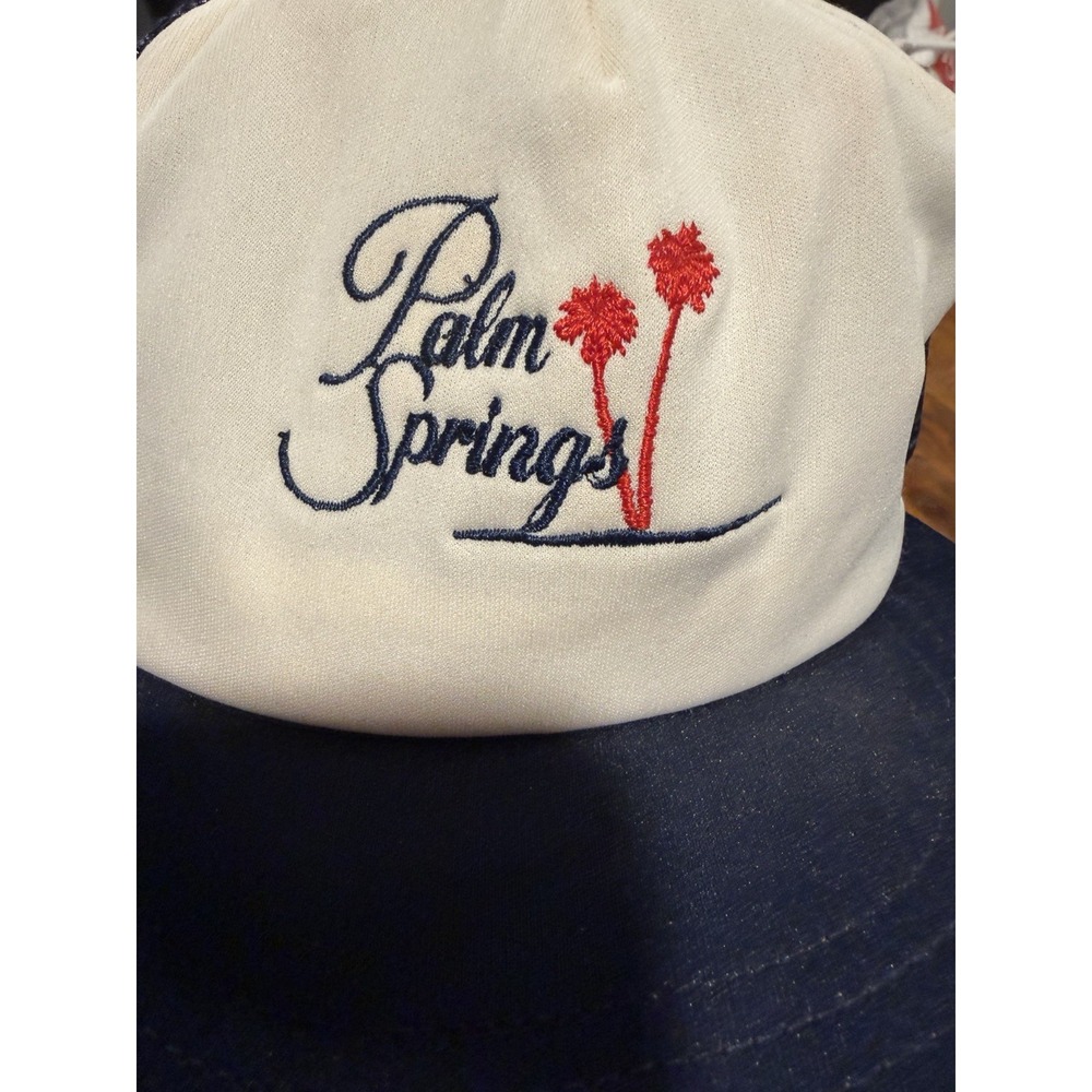 Vintage Palm Springs Hat Adult Snapback One Size Black Baseball Cap Pride 80s